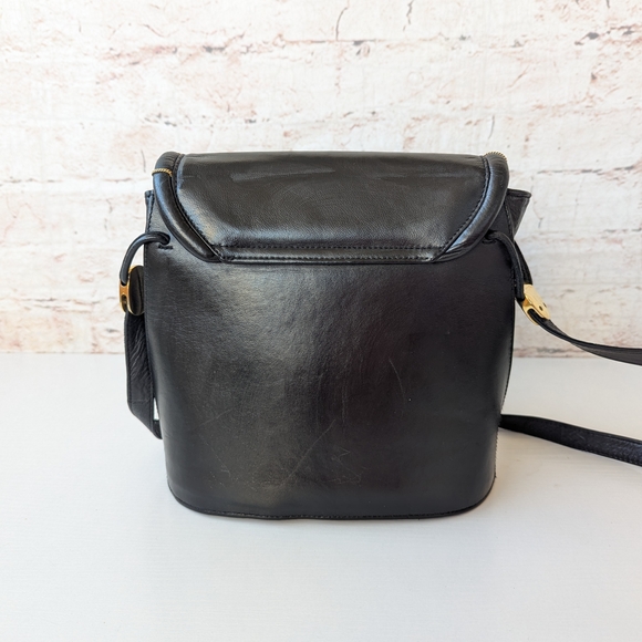 Stuart Weitzman Black Crossbody Bag with Gold Stitching - Picture 5 of 13